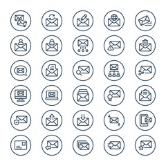 Badge outline icons for email.