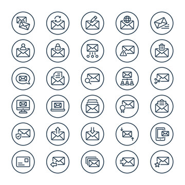 Badge outline icons for email.