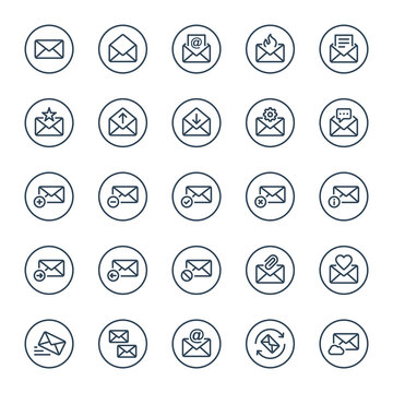 Badge outline icons for email.