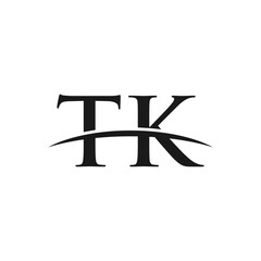 TK initial swoosh horizon, letter logo designs vector