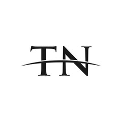 TN initial swoosh horizon, letter logo designs vector