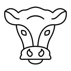 Vector Cow Outline Icon Design