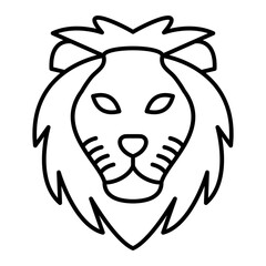 Vector Lion Outline Icon Design