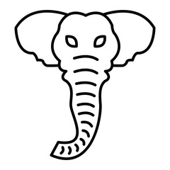 Vector Elephant Outline Icon Design