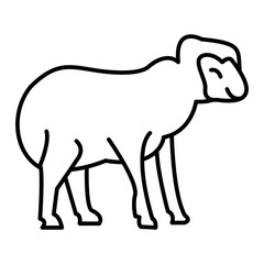 Vector Sheep Outline Icon Design