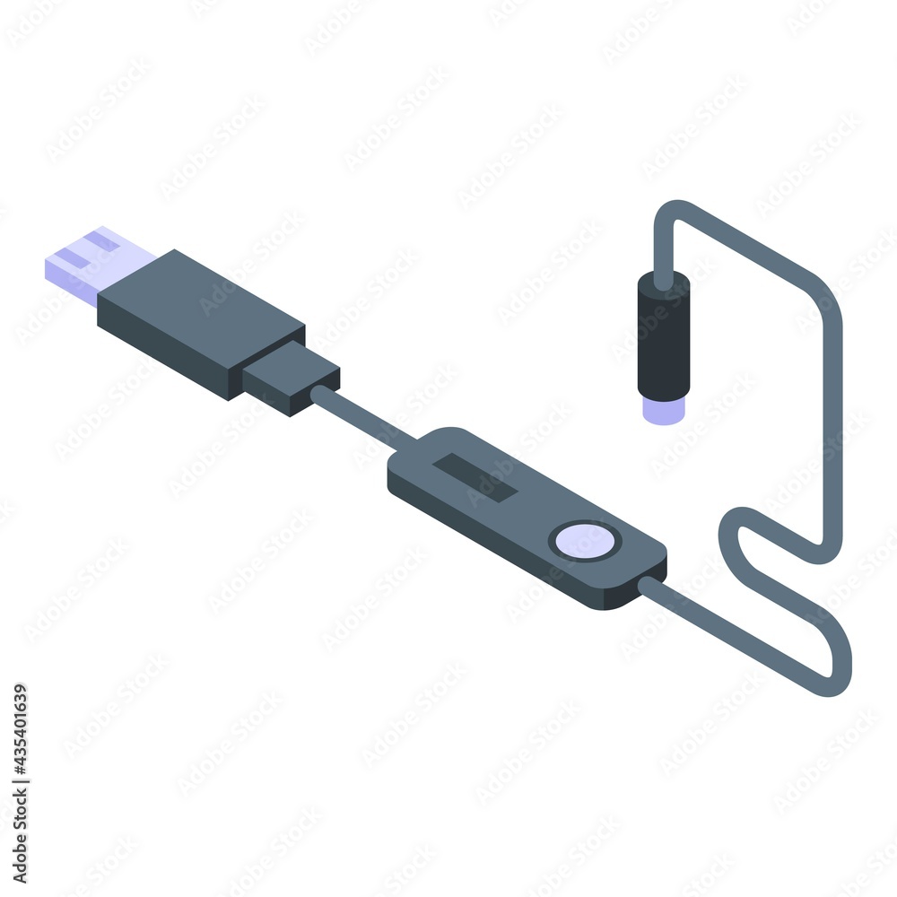 Poster endoscope light button icon. isometric of endoscope light button vector icon for web design isolated