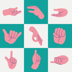 Fototapeta premium hands nine gestures