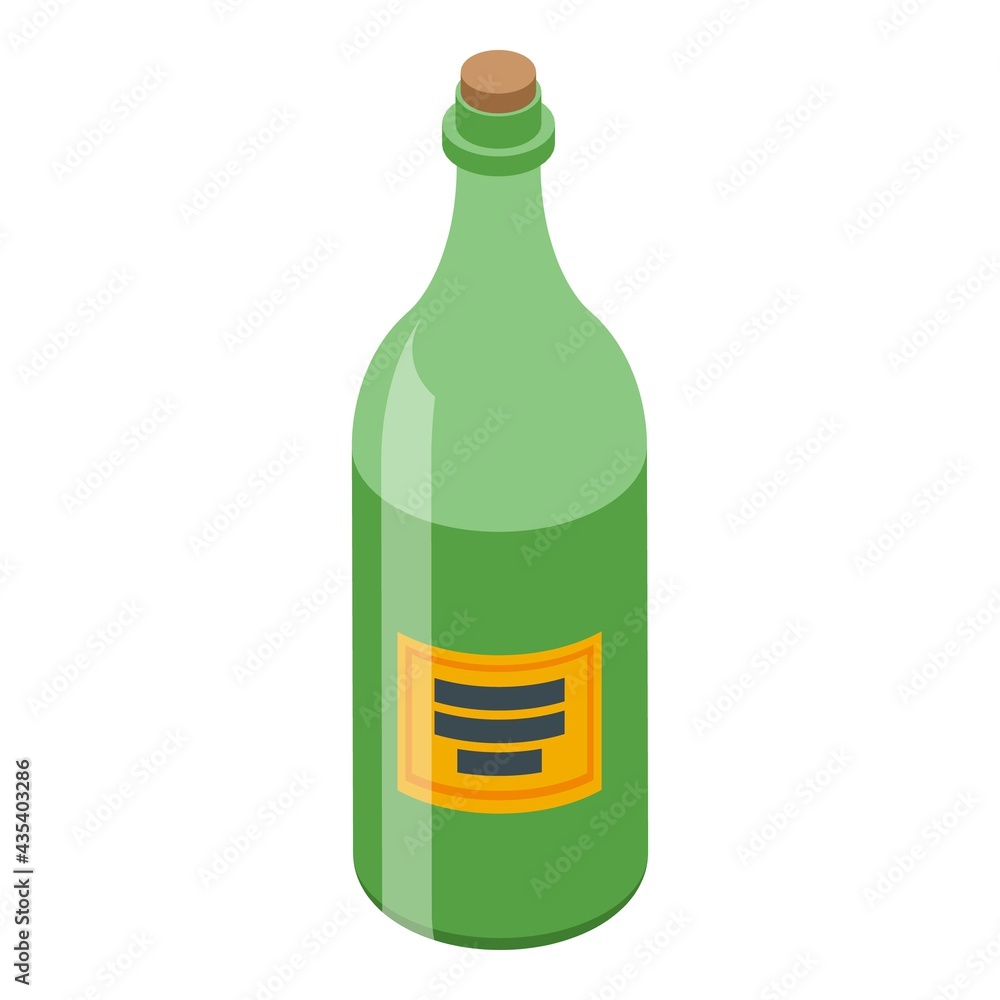 Poster bar counter wine bottle icon. isometric of bar counter wine bottle vector icon for web design isolat