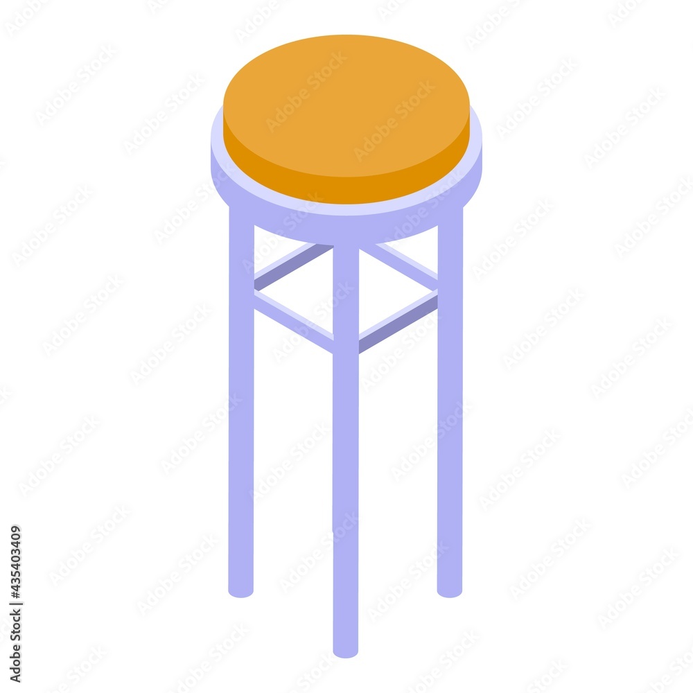 Poster bar counter round chair icon. isometric of bar counter round chair vector icon for web design isolat