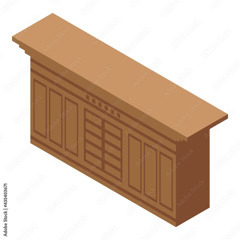 Poster wardrobe bar counter icon. isometric of wardrobe bar counter vector icon for web design isolated on 