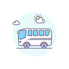 Obraz na płótnie Canvas School bus vector round icon style illustration. EPS 10 File