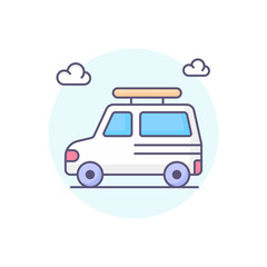 Pick up vector round icon style illustration. EPS 10 File
