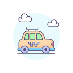 Obraz premium Taxi vector round icon style illustration. EPS 10 File