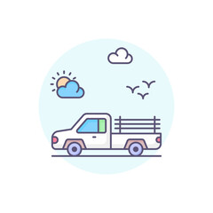 Fototapeta premium vehicle vector round icon style illustration. EPS 10 File