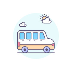 urban jeep vector round icon style illustration. EPS 10 File