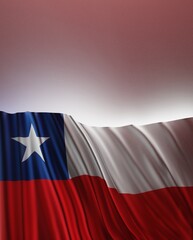Naklejka premium Abstract Chile Flag 3D Render (3D Artwork)