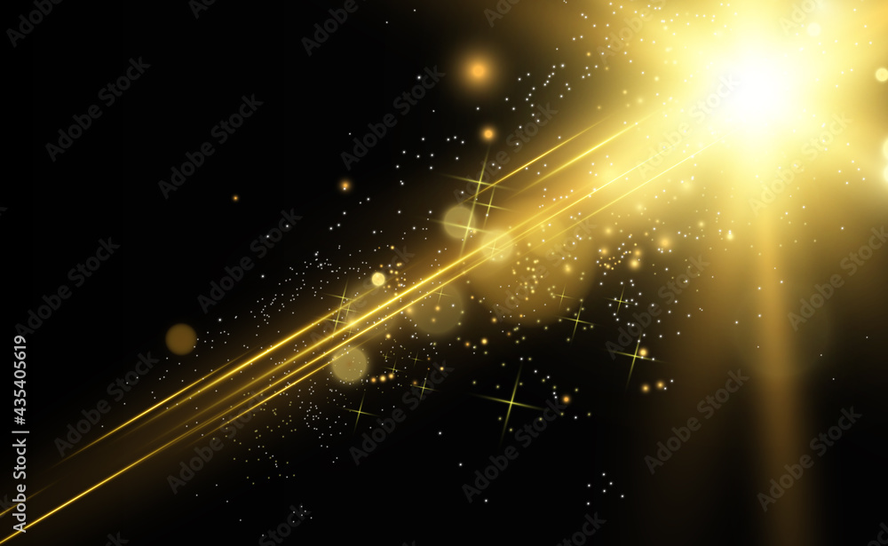 Poster special lens flash, light effect. the flash flashes rays and searchlight. illust.white glowing light