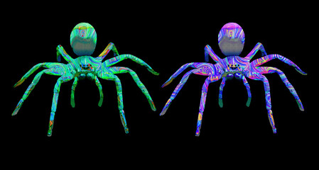 spiders collection isolated