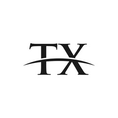 TX initial swoosh horizon, letter logo designs vector