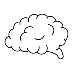 Brain icon, vector illustration in black isolated on white background.