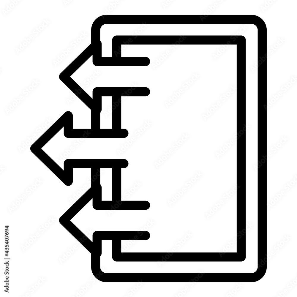 Poster evacuation exit door icon. outline evacuation exit door vector icon for web design isolated on white