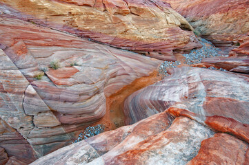 Landscape of a slot canyon, Valley of Fire State Park, Nevada, USA