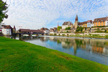 Fototapeta premium Bremgarten im Kanton Aargau nähe Zürich, Schweiz
