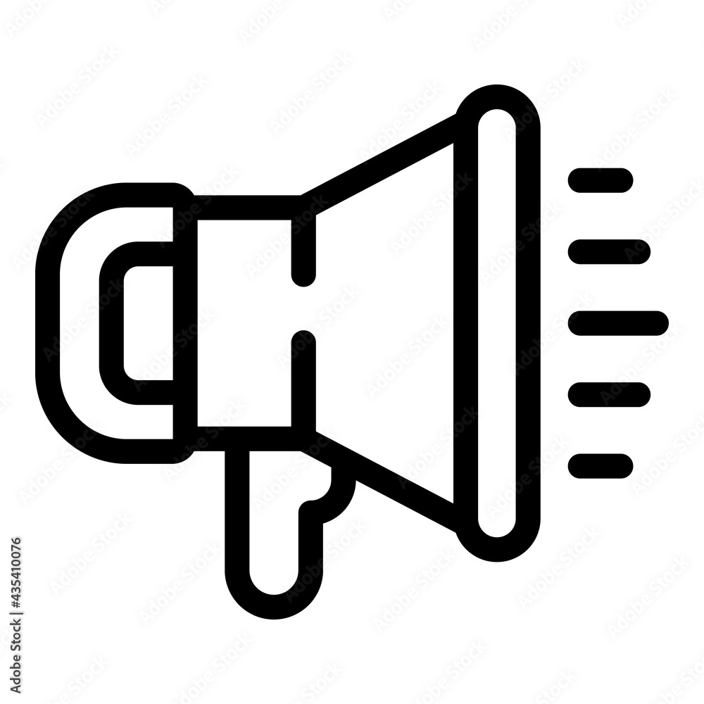 Aufkleber support megaphone icon. outline support megaphone vector icon for web design isolated on white backg