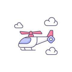 helicopter vector fill outline icon style illustration. EPS 10 File