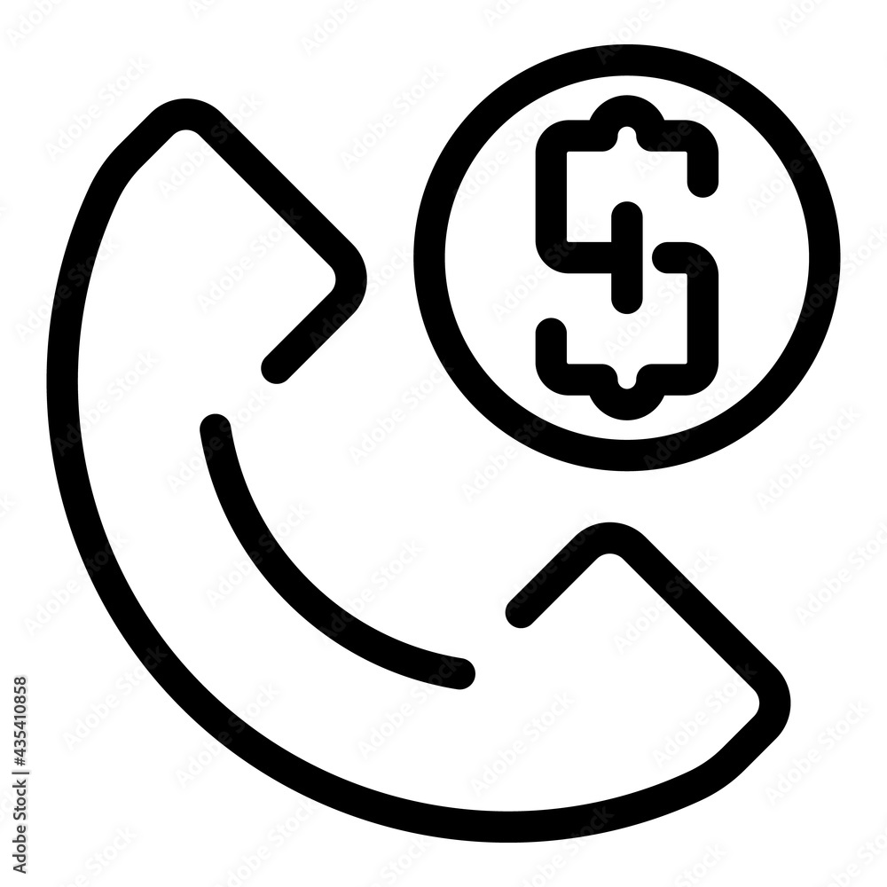 Poster calling money support icon. outline calling money support vector icon for web design isolated on whi