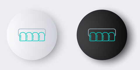 Line Dentures model icon isolated on grey background. Teeth of the upper jaw. Dental concept. Colorful outline concept. Vector © Oksana