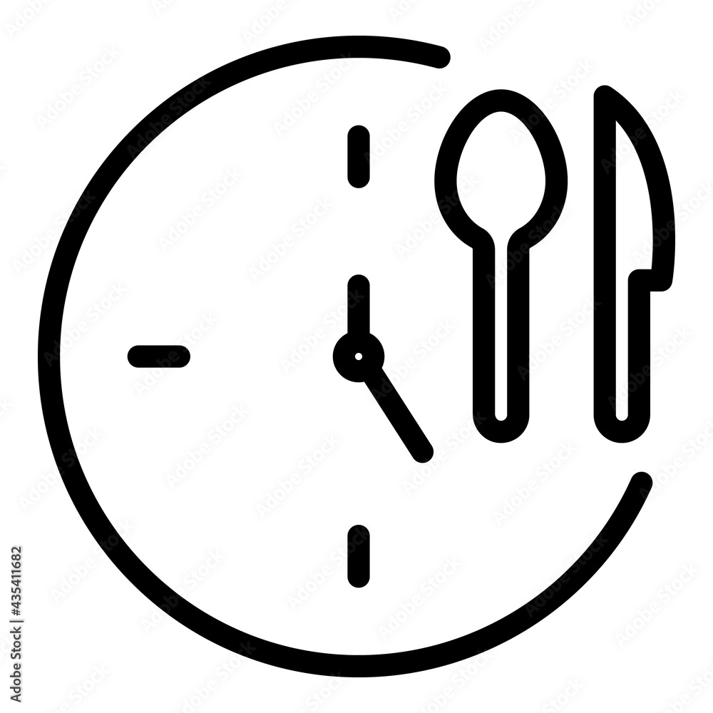 Aufkleber lunch time icon. outline lunch time vector icon for web design isolated on white background