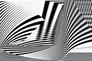 Geometric dynamic pattern, abstract halftone lines background.