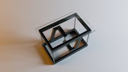 Anti-gravity Stylish Loft Table in Light Stidio Background