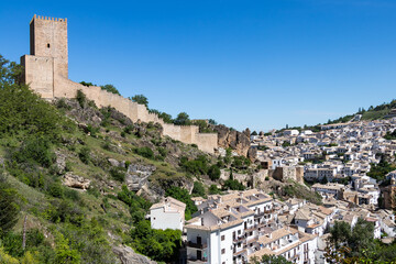 Fototapeta na wymiar The castle of La Yedra, old enclave of defensive origin located in the Spanish municipality of Cazorla. Located in the lower part of the Salvatierra hill, on the Cerezuelo river, in Jaen.