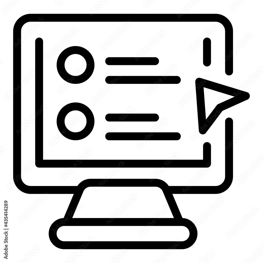 Poster learning tutorials icon. outline learning tutorials vector icon for web design isolated on white bac