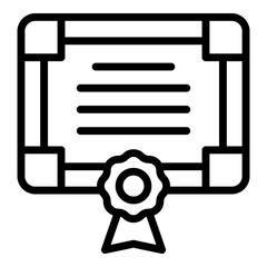 College diploma icon. Outline College diploma vector icon for web design isolated on white background