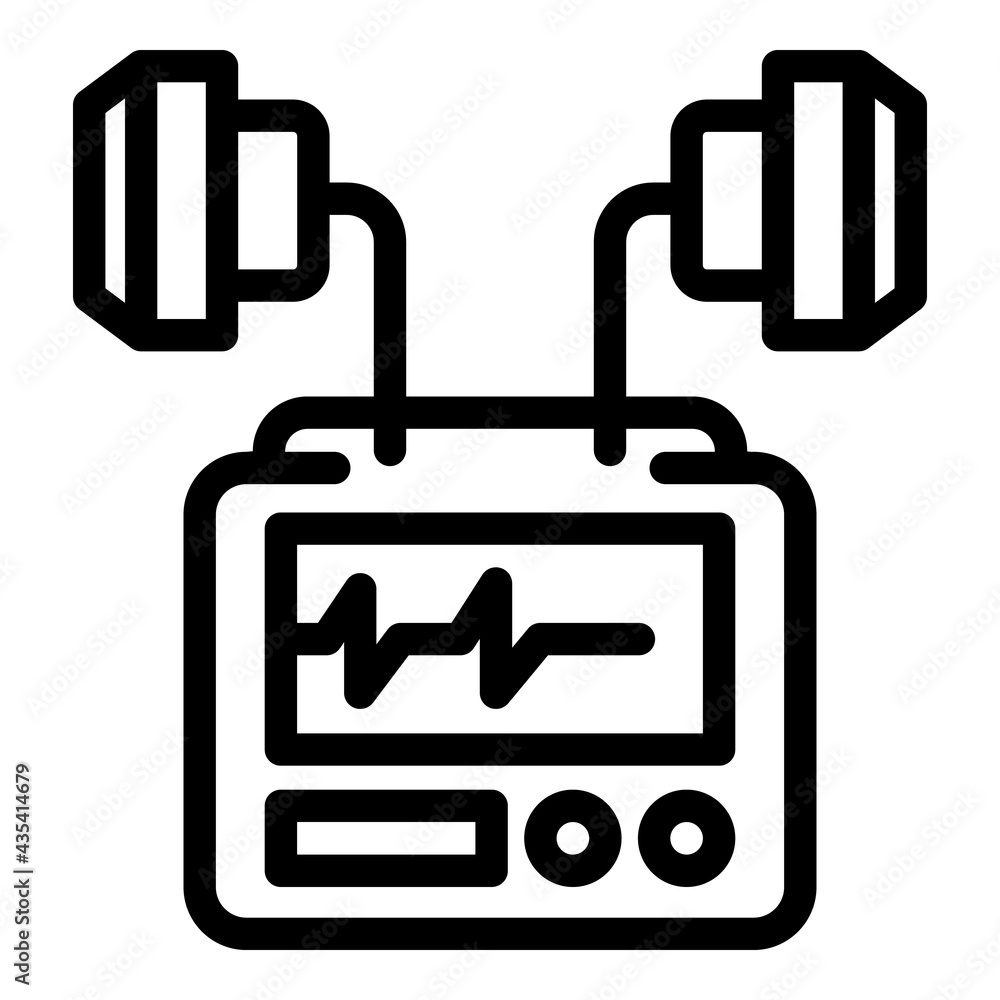 Poster defibrillator machine icon. outline defibrillator machine vector icon for web design isolated on whi