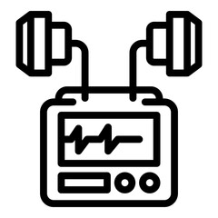 Defibrillator machine icon. Outline Defibrillator machine vector icon for web design isolated on white background