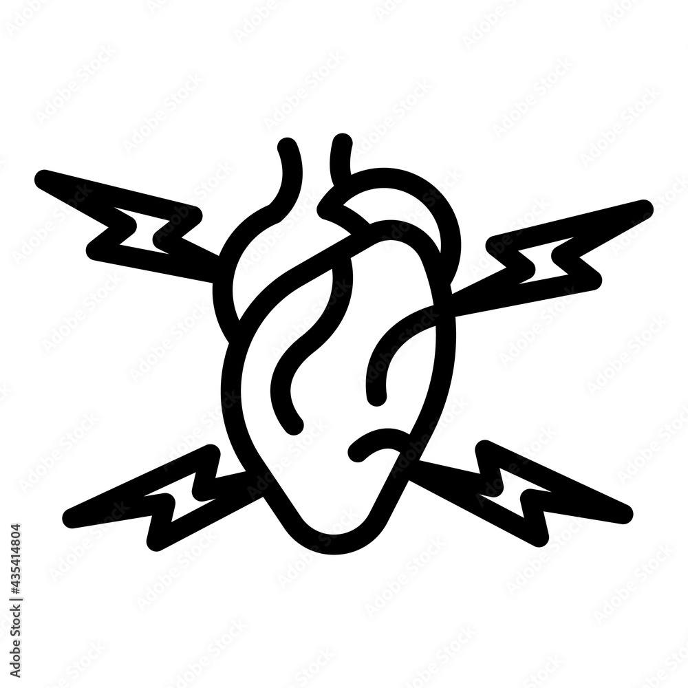 Poster heart attack icon. outline heart attack vector icon for web design isolated on white background