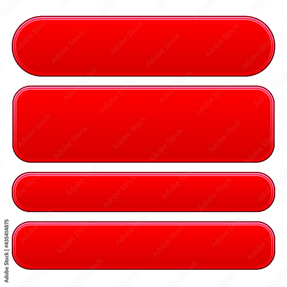 Poster red buttons set isolated on a white background