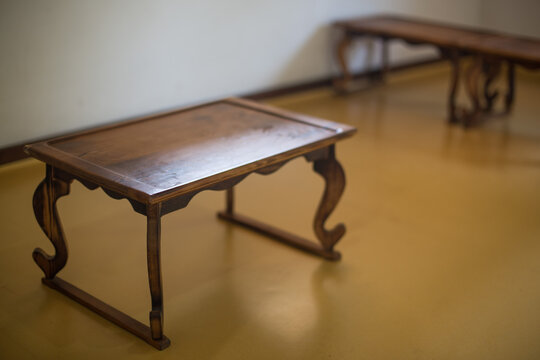 Korean Traditional Small Portable Dining Table With Tea.