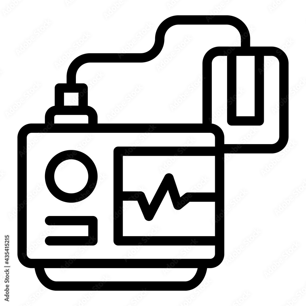 Poster cardiac defibrillator icon. outline cardiac defibrillator vector icon for web design isolated on whi