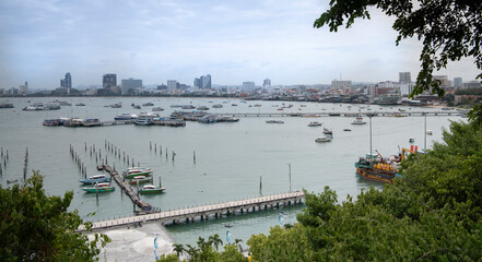 View of the Gulf of Siam and the city of Pattaya.