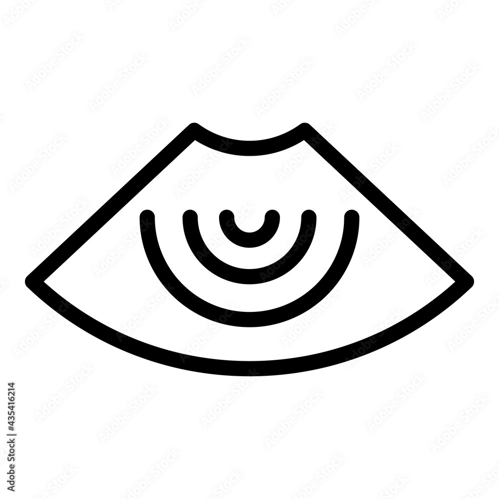 Poster scan ultrasound icon. outline scan ultrasound vector icon for web design isolated on white backgroun