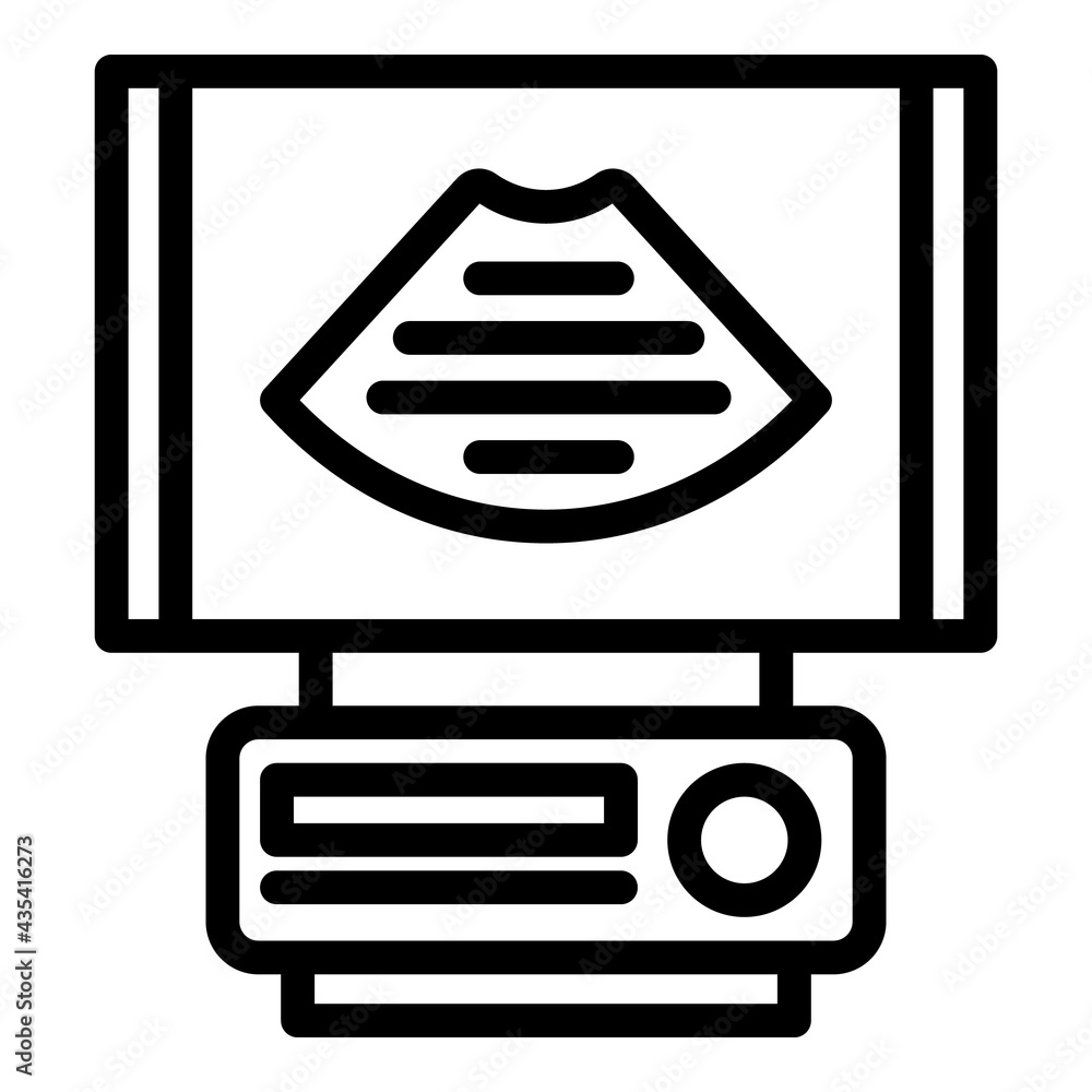 Poster sonography device icon. outline sonography device vector icon for web design isolated on white backg