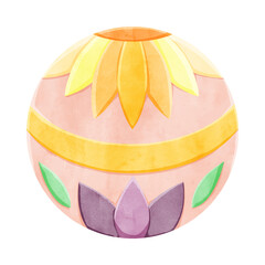 【正月縁起物】手毬の手描き水彩風イラスト