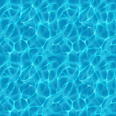 Water pool bottom seamless texture. Summer blue aqua swiming seamless pattern. Texture of the water surface. Swimming Pool Surface Abstract Background