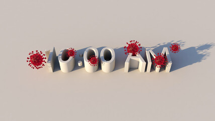 Pathogenic Covid-19 Virus disease outbreak. 3D illustration, 3D rendering	
