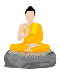 isolated Buddha statue on white background vector design